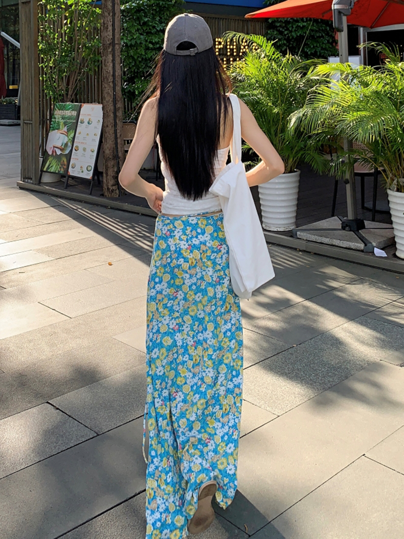Fresh Floral Tie Low Waist Mid-Length Straight Skirt for Women - Beachy 90s Style Half Skirt Fresh Floral Tie Low Waist Mid-Length Straight Skirt for Women - Beachy 90s Style Half Skirt