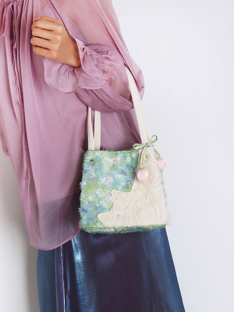 Fresh Style Cat Basket Bag for Women - Light Spring Green Crossbody Tote Bucket Bag - Trendy Spring Fashion Accessory Fresh Style Cat Basket Bag for Women - Light Spring Green Crossbody Tote Bucket Bag - Trendy Spring Fashion Accessory