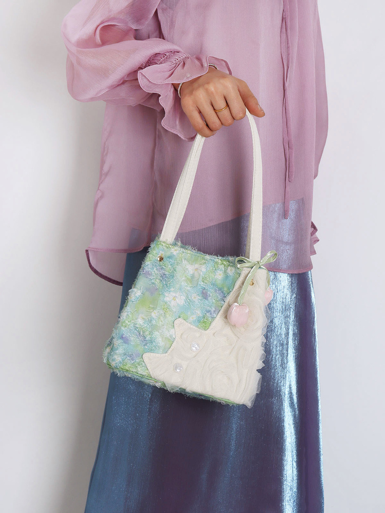 Fresh Style Cat Basket Bag for Women - Light Spring Green Crossbody Tote Bucket Bag - Trendy Spring Fashion Accessory Fresh Style Cat Basket Bag for Women - Light Spring Green Crossbody Tote Bucket Bag - Trendy Spring Fashion Accessory