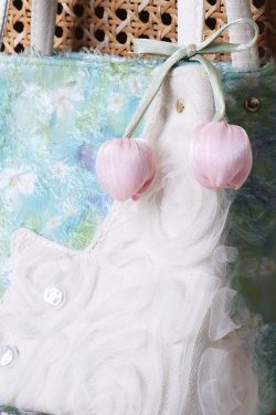 Fresh Style Cat Basket Bag for Women - Light Spring Green Crossbody Tote Bucket Bag - Trendy Spring Fashion Accessory