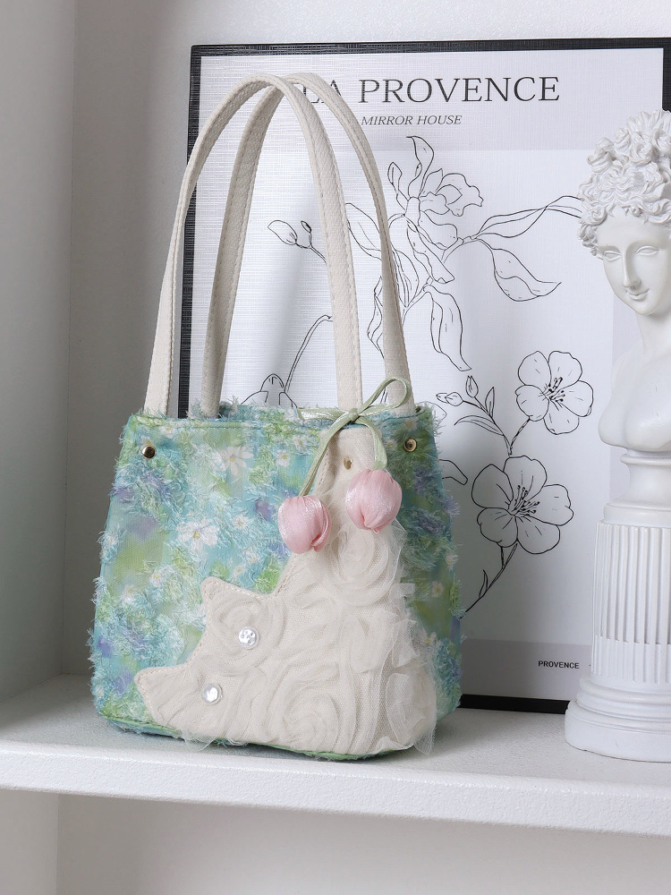 Fresh Style Cat Basket Bag for Women - Light Spring Green Crossbody Tote Bucket Bag - Trendy Spring Fashion Accessory Fresh Style Cat Basket Bag for Women - Light Spring Green Crossbody Tote Bucket Bag - Trendy Spring Fashion Accessory