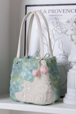 Fresh Style Cat Basket Bag for Women - Light Spring Green Crossbody Tote Bucket Bag - Trendy Spring Fashion Accessory