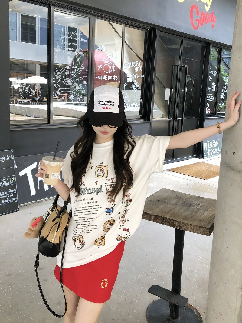 Fun Cartoon Print Short Sleeve T-shirt - Limited Time Offer, Trendy Design for Casual Wear, Perfect for Summer Style Fun Cartoon Print Short Sleeve T-shirt - Limited Time Offer, Trendy Design for Casual Wear, Perfect for Summer Style