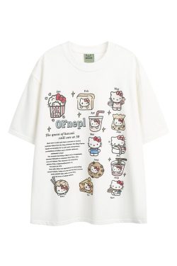 Fun Cartoon Print Short Sleeve T-shirt - Limited Time Offer, Trendy Design for Casual Wear, Perfect for Summer Style