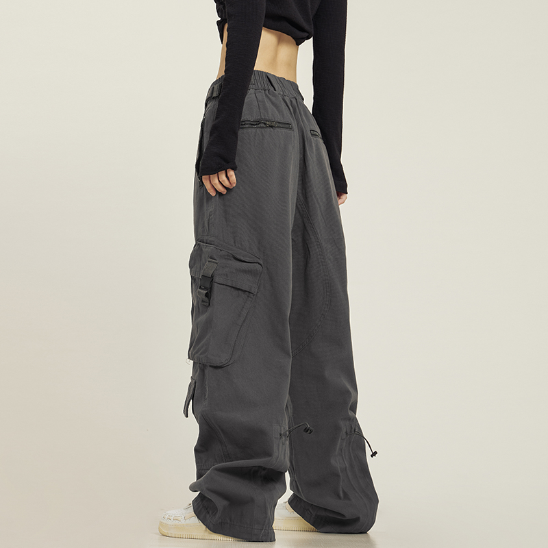 Functional Floor-Length Wide-Leg Work Pants for Men and Women - Casual Loose Fit with Draping Design Functional Floor-Length Wide-Leg Work Pants for Men and Women - Casual Loose Fit with Draping Design
