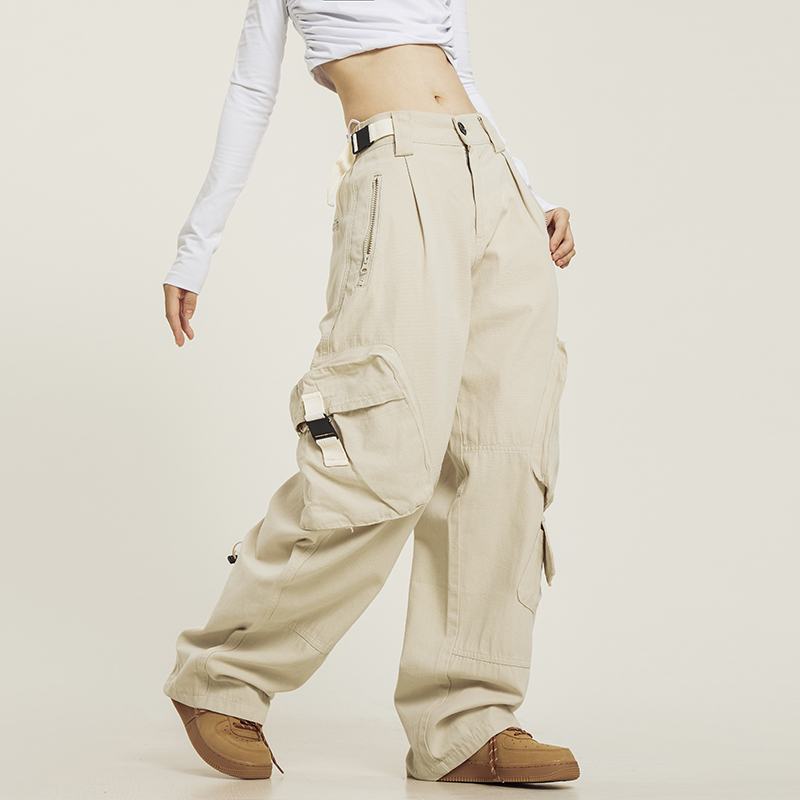 Functional Floor-Length Wide-Leg Work Pants for Men and Women - Casual Loose Fit with Draping Design Functional Floor-Length Wide-Leg Work Pants for Men and Women - Casual Loose Fit with Draping Design