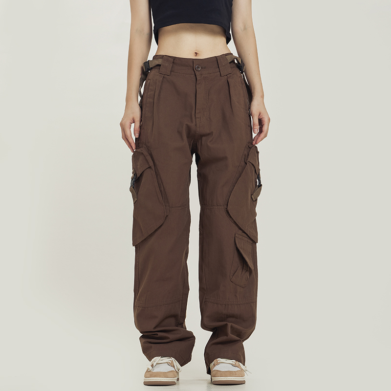 Functional Floor-Length Wide-Leg Work Pants for Men and Women - Casual Loose Fit with Draping Design Functional Floor-Length Wide-Leg Work Pants for Men and Women - Casual Loose Fit with Draping Design