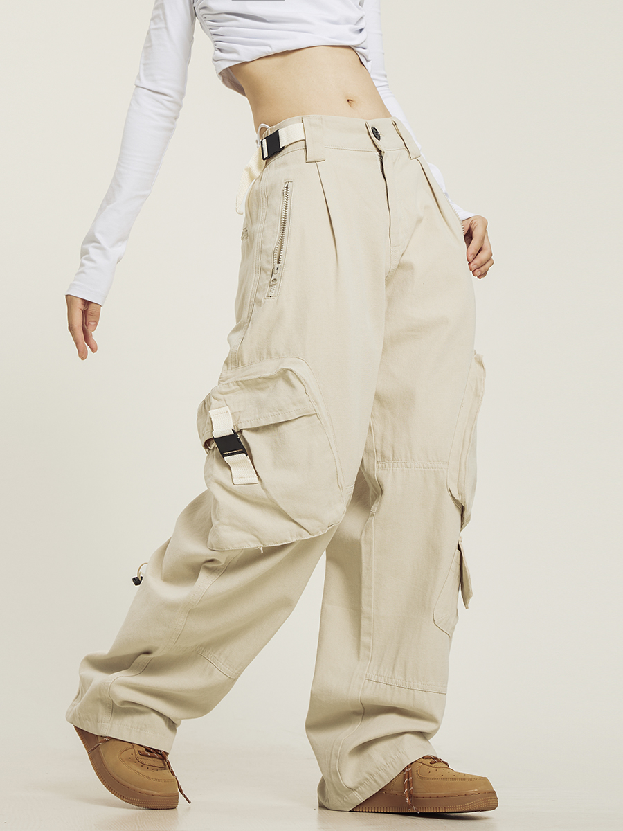 Functional Floor-Length Wide-Leg Work Pants for Men and Women - Casual Loose Fit with Draping Design Functional Floor-Length Wide-Leg Work Pants for Men and Women - Casual Loose Fit with Draping Design