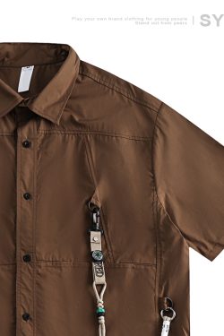 Functional Outdoor Work Shirt for Men & Women - Loose Fit, Multi-Pocket, Hanging Buckle Design, Versatile for Hiking & Casual Wear