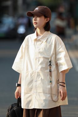 Functional Outdoor Work Shirt for Men & Women - Loose Fit, Multi-Pocket, Hanging Buckle Design, Versatile for Hiking & Casual Wear