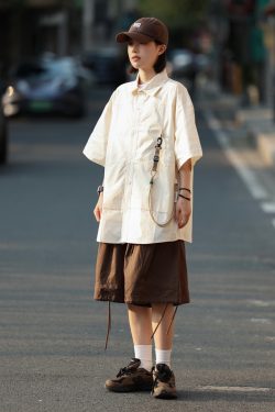 Functional Outdoor Work Shirt for Men & Women - Loose Fit, Multi-Pocket, Hanging Buckle Design, Versatile for Hiking & Casual Wear