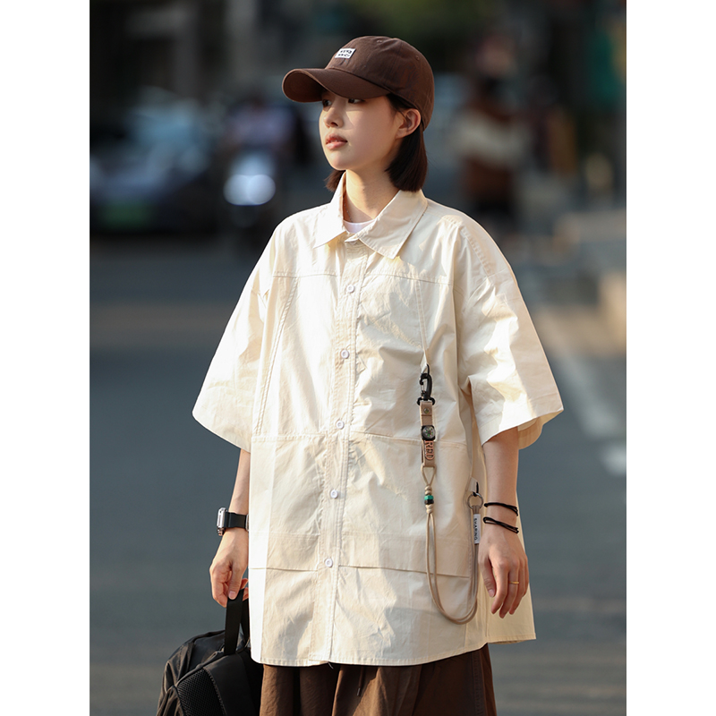 Functional Outdoor Work Shirt for Men & Women - Loose Fit, Multi-Pocket, Hanging Buckle Design, Versatile for Hiking & Casual Wear Functional Outdoor Work Shirt for Men & Women - Loose Fit, Multi-Pocket, Hanging Buckle Design, Versatile for Hiking & Casual Wear