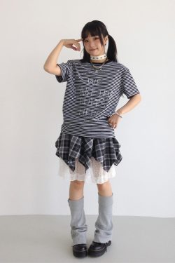 Galaxy Walk Printed Striped Color Block Casual Short Sleeve T-Shirt for Trendy, Relaxed Style