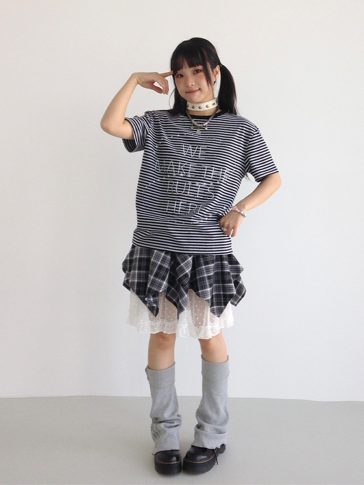 Galaxy Walk Printed Striped Color Block Casual Short Sleeve T-Shirt for Trendy, Relaxed Style Galaxy Walk Printed Striped Color Block Casual Short Sleeve T-Shirt for Trendy, Relaxed Style