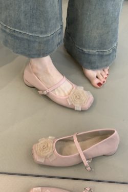 Gentle Fairy Style Sheepskin Square Toe Chunky Heel Mary Jane Shoes - French One-Strap Evening Flats for a Chic Look