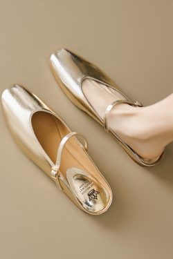 Genuine Leather Baotou Half Slippers Women’s Flat Sandals with One Strap - Soft Bottom Italian Style Footwear