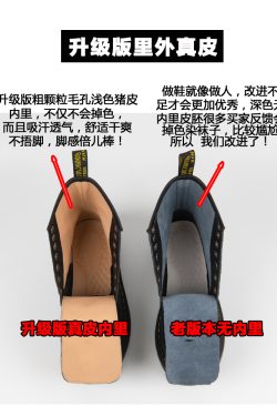 Genuine Leather Black Martin Boots for Women, Summer Ankle Boots, British Style Flat Eight-Hole & Six-Hole Shoes, Sizes 41-43