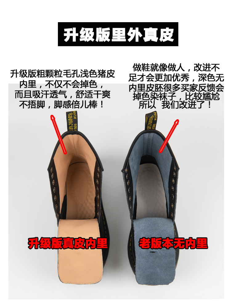 Genuine Leather Black Martin Boots for Women, Summer Ankle Boots, British Style Flat Eight-Hole & Six-Hole Shoes, Sizes 41-43 Genuine Leather Black Martin Boots for Women, Summer Ankle Boots, British Style Flat Eight-Hole & Six-Hole Shoes, Sizes 41-43