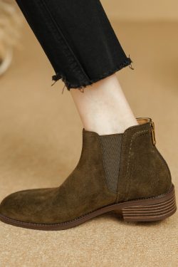 Genuine Leather Chelsea Short Boots for Women - Soft Sole, Non-Rubbing Ankle Boots in Italian Style, Perfect for Everyday Wear