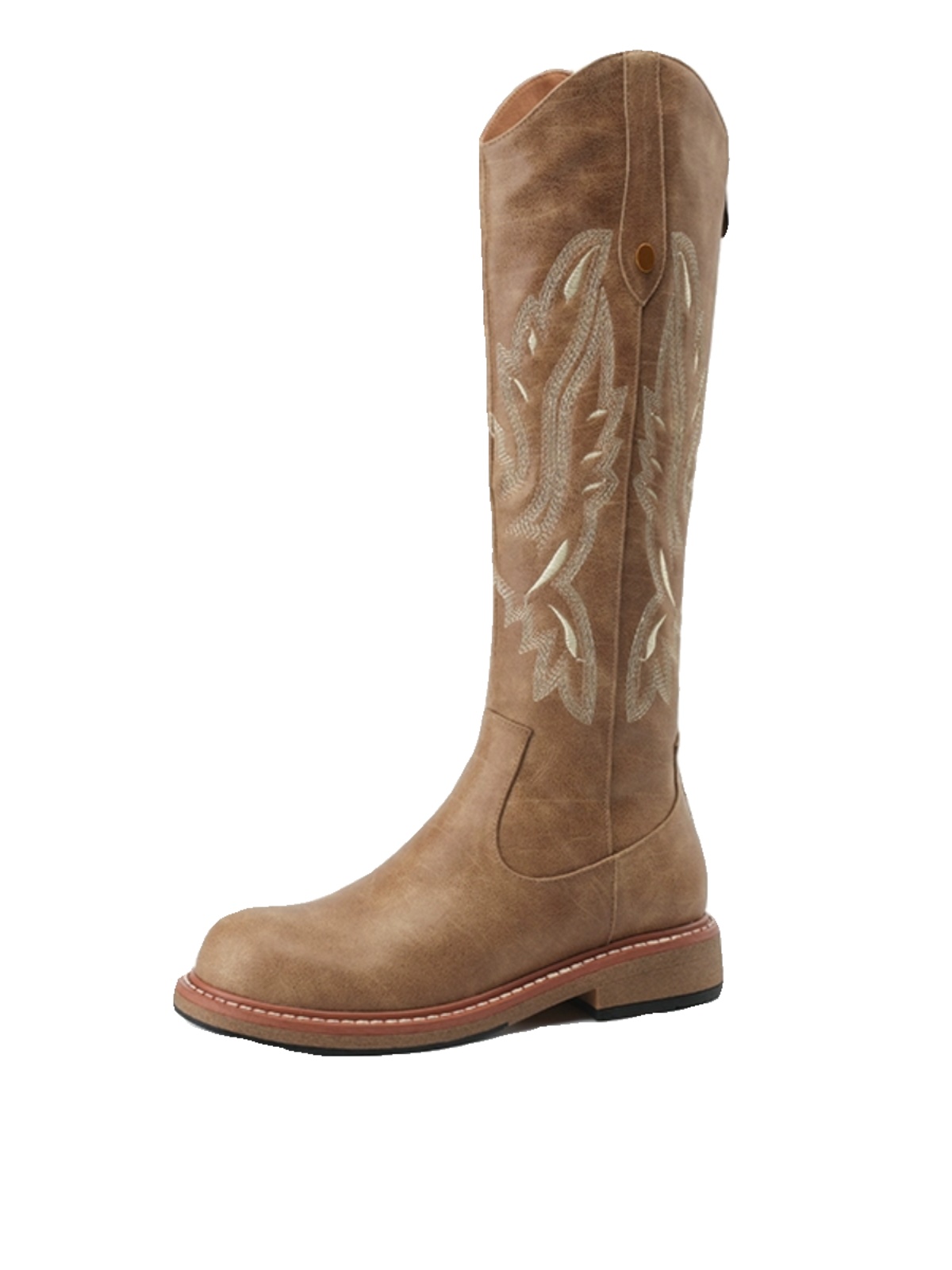 Genuine Leather Embroidered Western Cowboy Boots for Women - Vintage Long Boots with Back Zipper, 2024 Autumn Winter Style Genuine Leather Embroidered Western Cowboy Boots for Women - Vintage Long Boots with Back Zipper, 2024 Autumn Winter Style