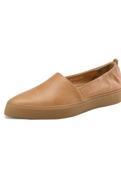 Genuine Leather Flat Grandma Shoes with Elastic Mouth, Elegant Pointed Toe, Thick Sole - Italian Style Chic Footwear