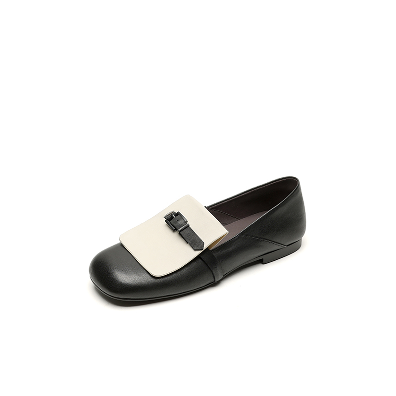 Genuine Leather Flat Loafers for Women, Retro Slip-On Small Flats, Comfortable Italian Style Footwear Genuine Leather Flat Loafers for Women, Retro Slip-On Small Flats, Comfortable Italian Style Footwear