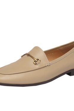 Genuine Leather Loafers for Women, Low-Heeled Flat Shoes, Soft-Soled Driving Shoes, Chic Italian Style Footwear