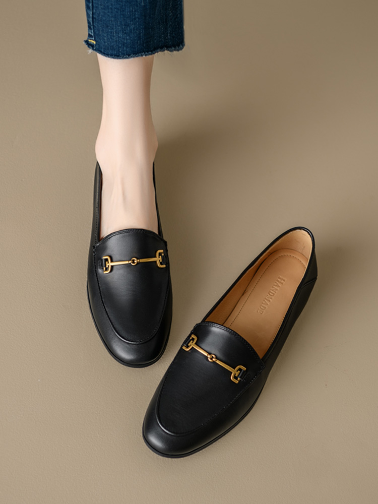 Genuine Leather Loafers for Women, Low-Heeled Flat Shoes, Soft-Soled Driving Shoes, Chic Italian Style Footwear Genuine Leather Loafers for Women, Low-Heeled Flat Shoes, Soft-Soled Driving Shoes, Chic Italian Style Footwear