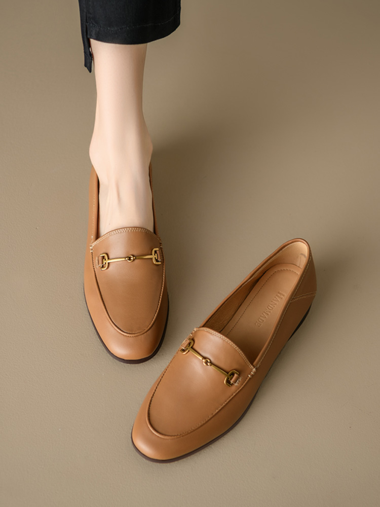 Genuine Leather Loafers for Women, Low-Heeled Flat Shoes, Soft-Soled Driving Shoes, Chic Italian Style Footwear Genuine Leather Loafers for Women, Low-Heeled Flat Shoes, Soft-Soled Driving Shoes, Chic Italian Style Footwear