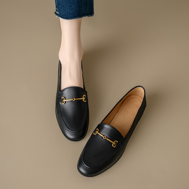 Genuine Leather Loafers for Women, Low-Heeled Flat Shoes, Soft-Soled Driving Shoes, Chic Italian Style Footwear Genuine Leather Loafers for Women, Low-Heeled Flat Shoes, Soft-Soled Driving Shoes, Chic Italian Style Footwear