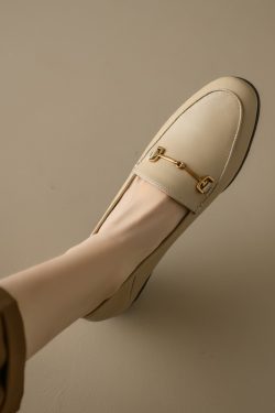 Genuine Leather Loafers for Women, Low-Heeled Flat Shoes, Soft-Soled Driving Shoes, Chic Italian Style Footwear