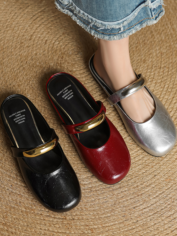 Genuine Leather Open-Toe Flat Slippers for Women - Soft Bottom Round Toe Sandals - Spring Summer 2025 Outdoor Fashion Footwear Genuine Leather Open-Toe Flat Slippers for Women - Soft Bottom Round Toe Sandals - Spring Summer 2025 Outdoor Fashion Footwear