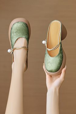 Genuine Leather Open-Toe Half Slippers for Women - Summer High-Heeled Sandals - Italian Style Outdoor Footwear