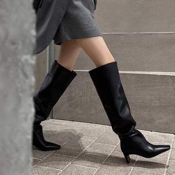 Genuine Leather Over-the-Knee Slouch Boots for Women, Slimming Design, European American Style, Chic Fashion Footwear Genuine Leather Over-the-Knee Slouch Boots for Women, Slimming Design, European American Style, Chic Fashion Footwear
