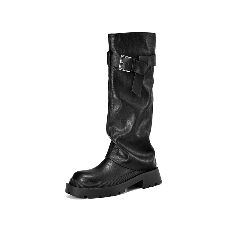 Genuine Leather Round Toe Western Cowboy Boots for Women - Thick Bottom Long Tube Knight Style Summer Pants Boots Genuine Leather Round Toe Western Cowboy Boots for Women - Thick Bottom Long Tube Knight Style Summer Pants Boots