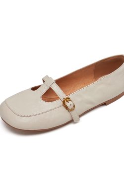 Genuine Leather Shallow Mouth Loafers for Women - Soft Bottom Flat Mary Jane Grandma Shoes in Italian Style