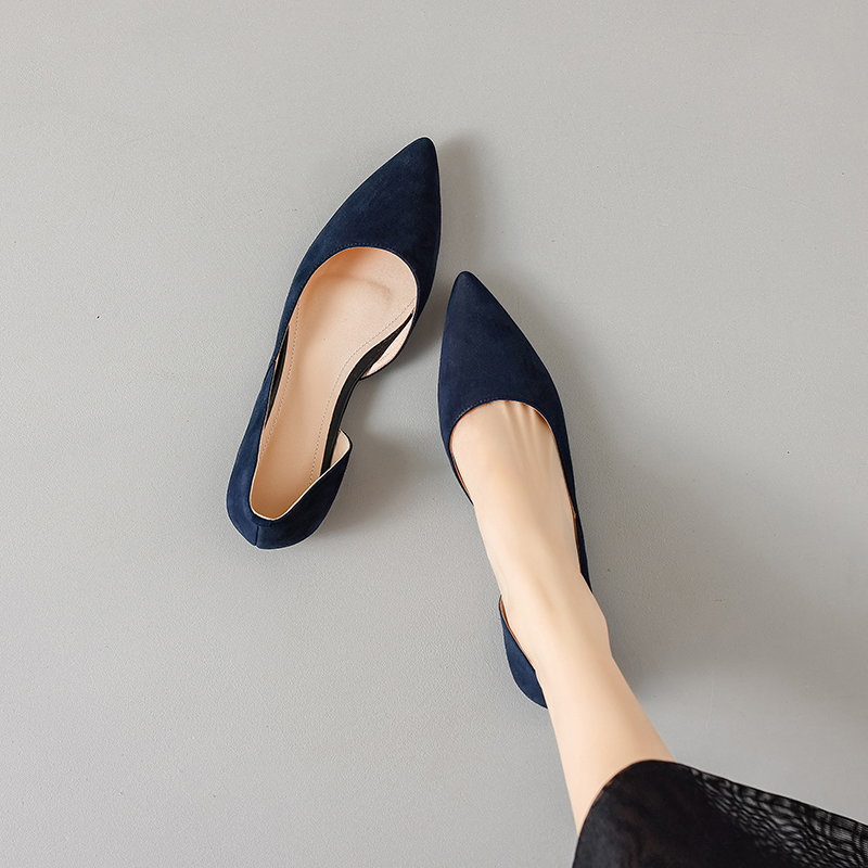 Genuine Leather Side Cut Slim Pointed Flat Shoes for Women - Italian Style, Elegant and Chic Footwear for Every Occasion Genuine Leather Side Cut Slim Pointed Flat Shoes for Women - Italian Style, Elegant and Chic Footwear for Every Occasion