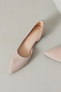 Genuine Leather Side Cut Slim Pointed Flat Shoes for Women - Italian Style, Elegant and Chic Footwear for Every Occasion