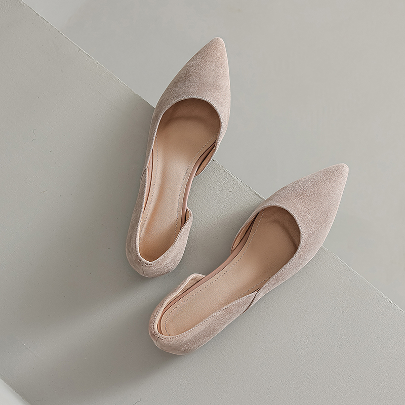 Genuine Leather Side Cut Slim Pointed Flat Shoes for Women - Italian Style, Elegant and Chic Footwear for Every Occasion Genuine Leather Side Cut Slim Pointed Flat Shoes for Women - Italian Style, Elegant and Chic Footwear for Every Occasion