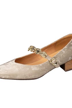 Genuine Leather Vintage Mary Jane Shoes for Women - Mid-Heel, Square Toe, Chunky Heel, Retro Style, Italian Design