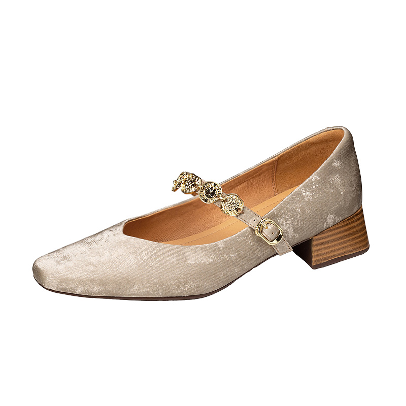 Genuine Leather Vintage Mary Jane Shoes for Women - Mid-Heel, Square Toe, Chunky Heel, Retro Style, Italian Design Genuine Leather Vintage Mary Jane Shoes for Women - Mid-Heel, Square Toe, Chunky Heel, Retro Style, Italian Design