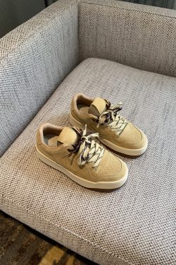 Genuine Leather White Sneakers for Women - 2025 Spring Korean Style Thick-Soled Round-Toe Lace-Up Casual Versatile Shoes