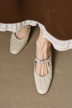 Genuine Soft Leather Mary Jane Half Slippers for Women with Chunky High Heels - Italian Corso Venezia Style