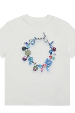 Gradient Printed Short Sleeve Crop Top T-Shirt for Women with Shoulder Design - Summer Fashion Statement