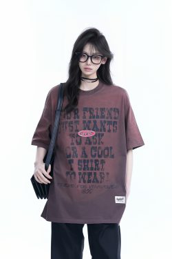 Gradient Purple Oversized Short Sleeve T-Shirt for Women - American Street Style, Trendy Loose Fit, Casual Y2K Fashion Top