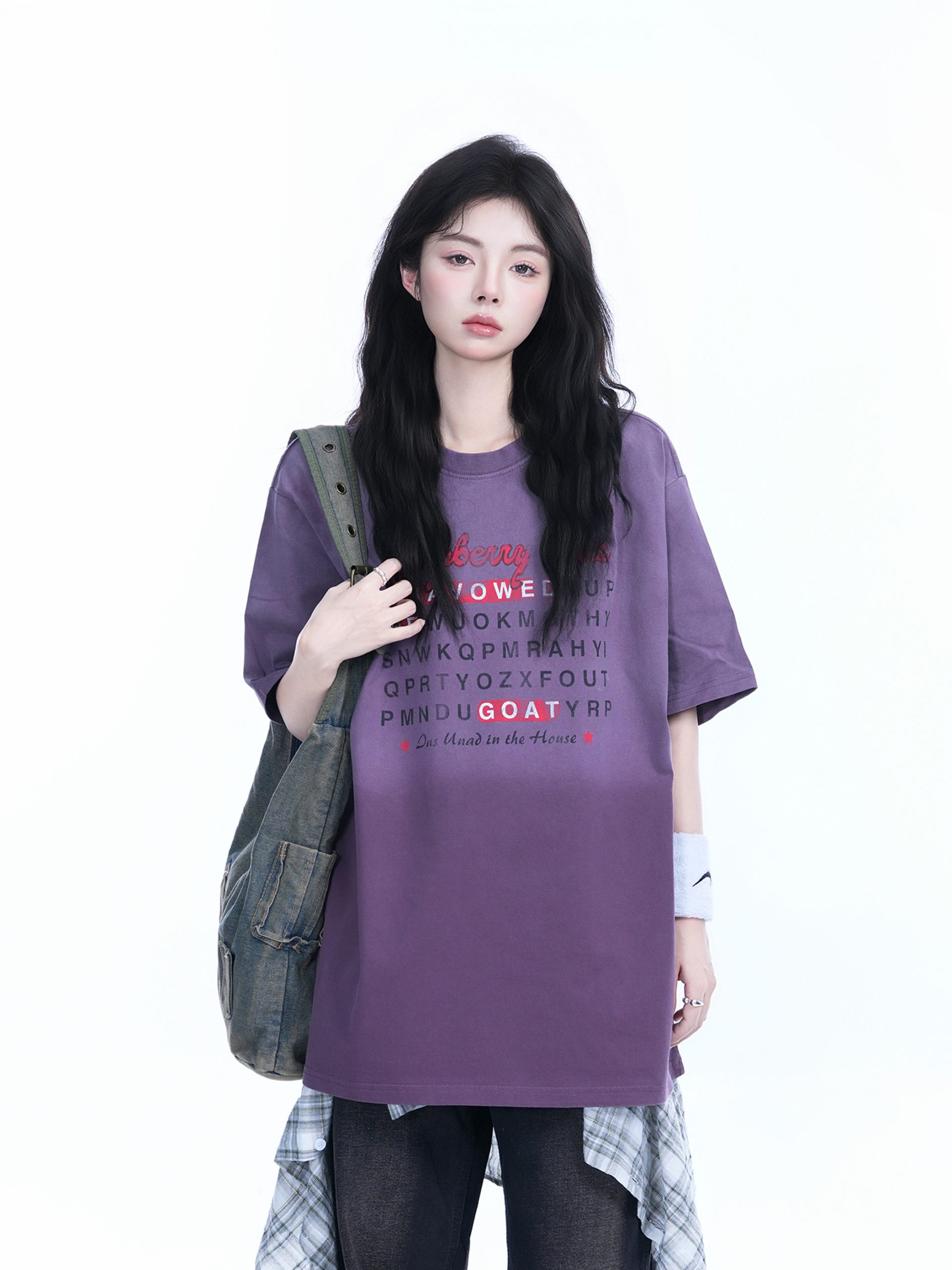 Gradient Round Neck Short Sleeve T-Shirt for Women - American Street Style, Casual Loose Fit, Summer 2023 Fashion Gradient Round Neck Short Sleeve T-Shirt for Women - American Street Style, Casual Loose Fit, Summer 2023 Fashion