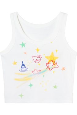 Graffiti Printed Camisole for Women - Summer Slim Fit Short Top, Trendy Street Style, Casual Wear, Urban Fashion