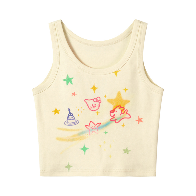 Graffiti Printed Camisole for Women - Summer Slim Fit Short Top, Trendy Street Style, Casual Wear, Urban Fashion Graffiti Printed Camisole for Women - Summer Slim Fit Short Top, Trendy Street Style, Casual Wear, Urban Fashion