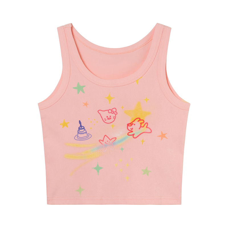 Graffiti Printed Camisole for Women - Summer Slim Fit Short Top, Trendy Street Style, Casual Wear, Urban Fashion Graffiti Printed Camisole for Women - Summer Slim Fit Short Top, Trendy Street Style, Casual Wear, Urban Fashion