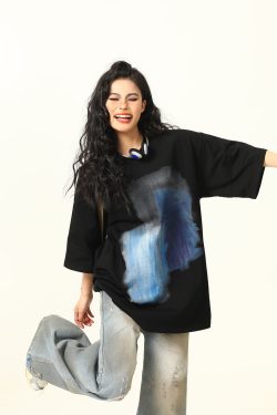 Graffiti Printed Loose Fit Short Sleeve T-Shirt for Men and Women - Summer Streetwear Couple Top, Urban Style